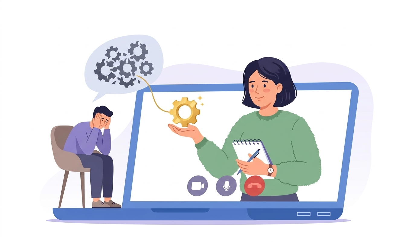 Technician helping a customer with remote IT support